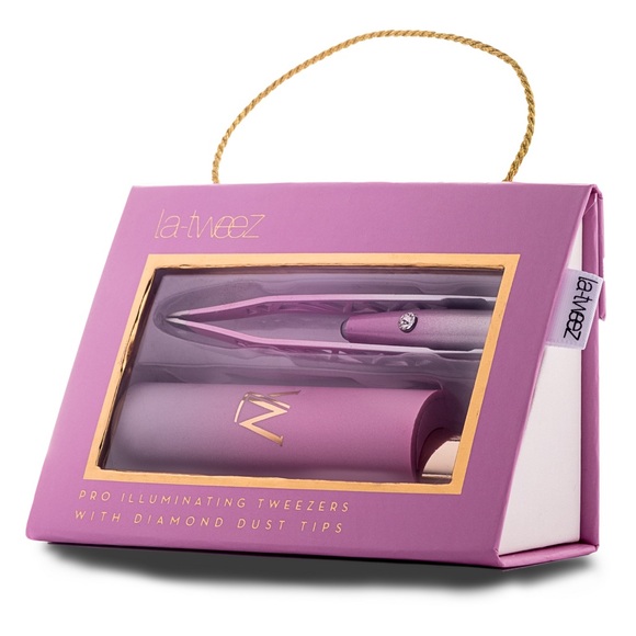 🆕 La-Tweez 24 Karat PINK OMBRE Pro Illuminating Tweezer with Diamond Dust Tip - Picture 2 of 6
